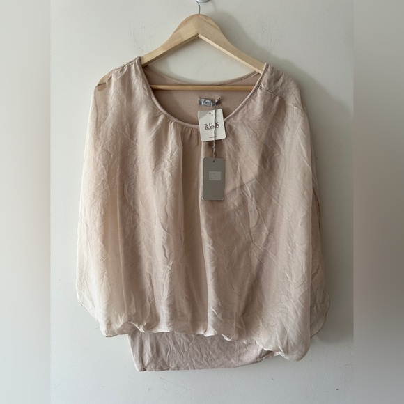 Elena Baldi NWT Silk Blend Made In Italy Double Layer Top - Picture 1 of 6